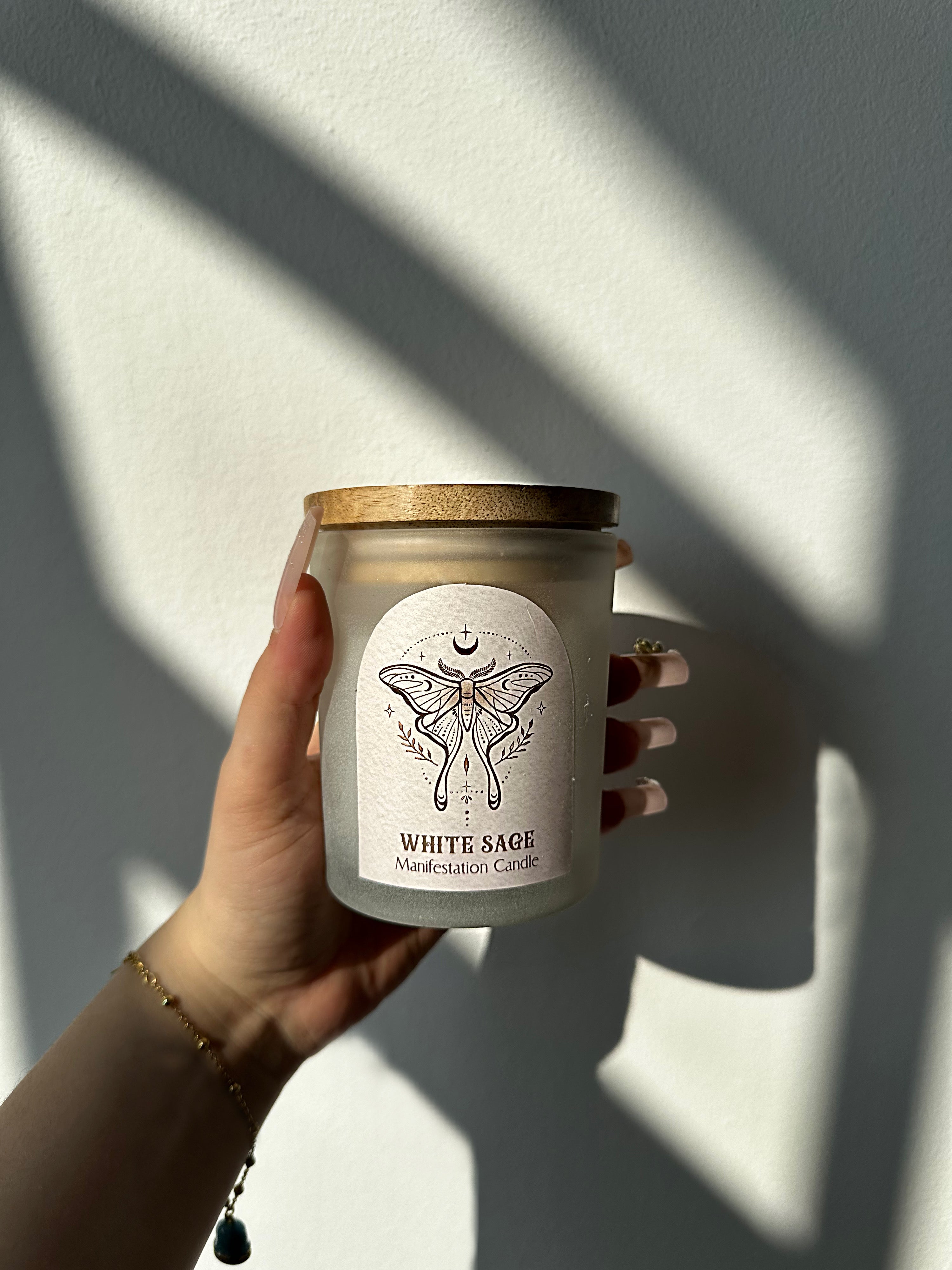Candela Purificante "Salvia Bianca e Cristallo di Quarzo" – Aumenta e Purifica l&