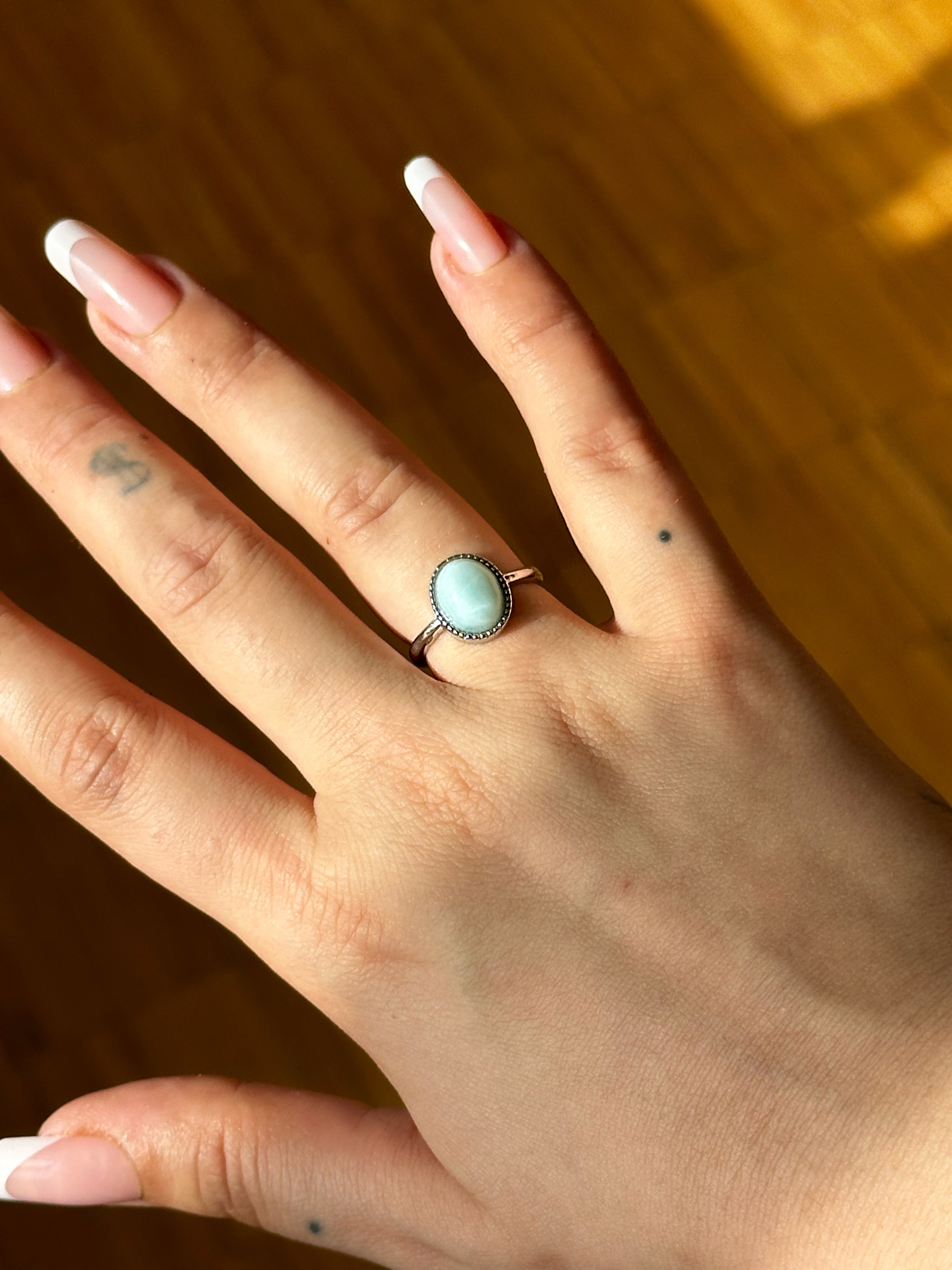 Anello con Larimar – Regolabile