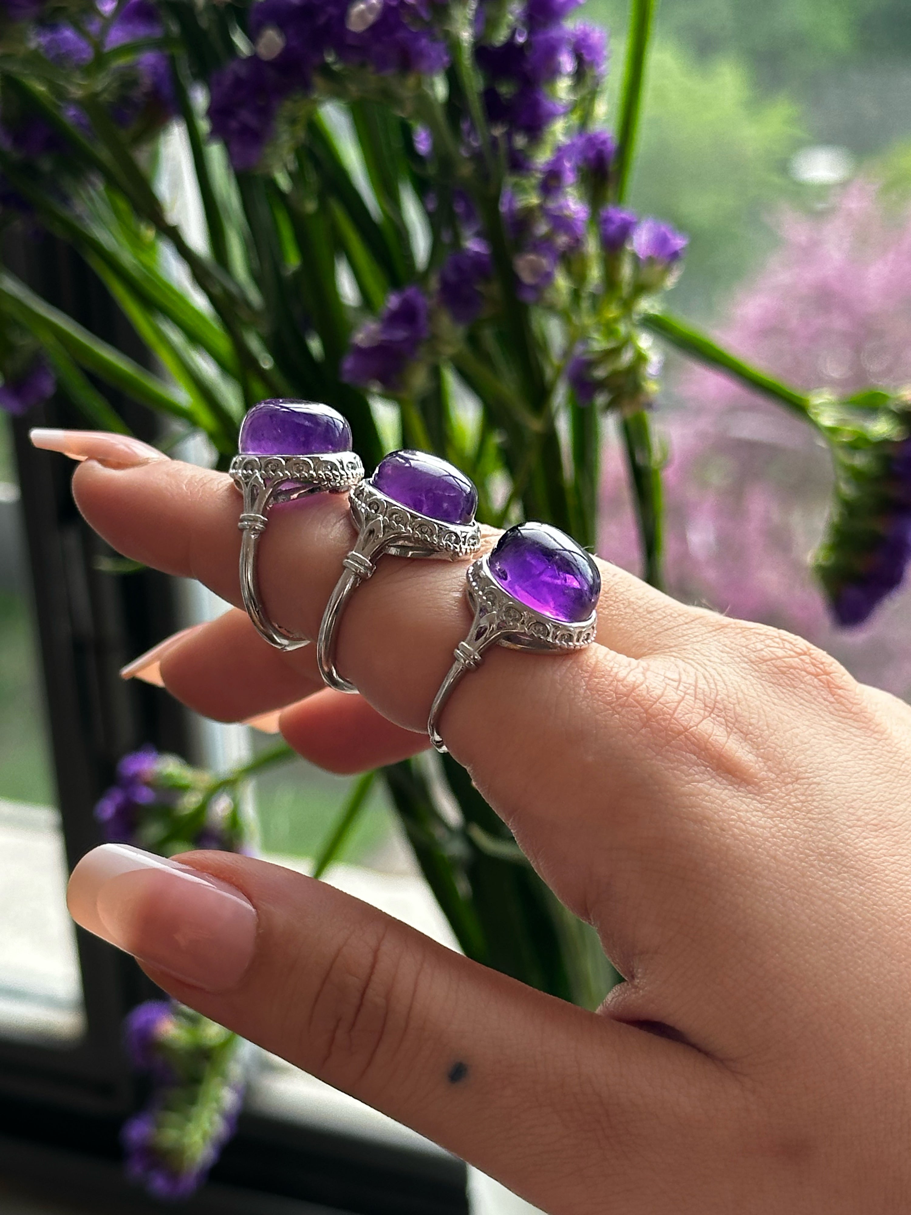 Anello con Ametista – Regolabile