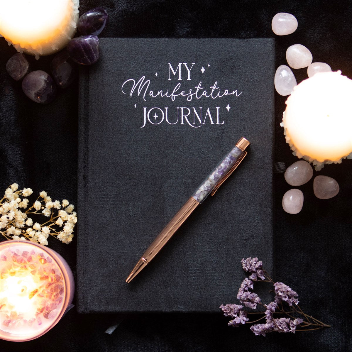 My Manifestation Journal In Velluto Con Penna In Ametista