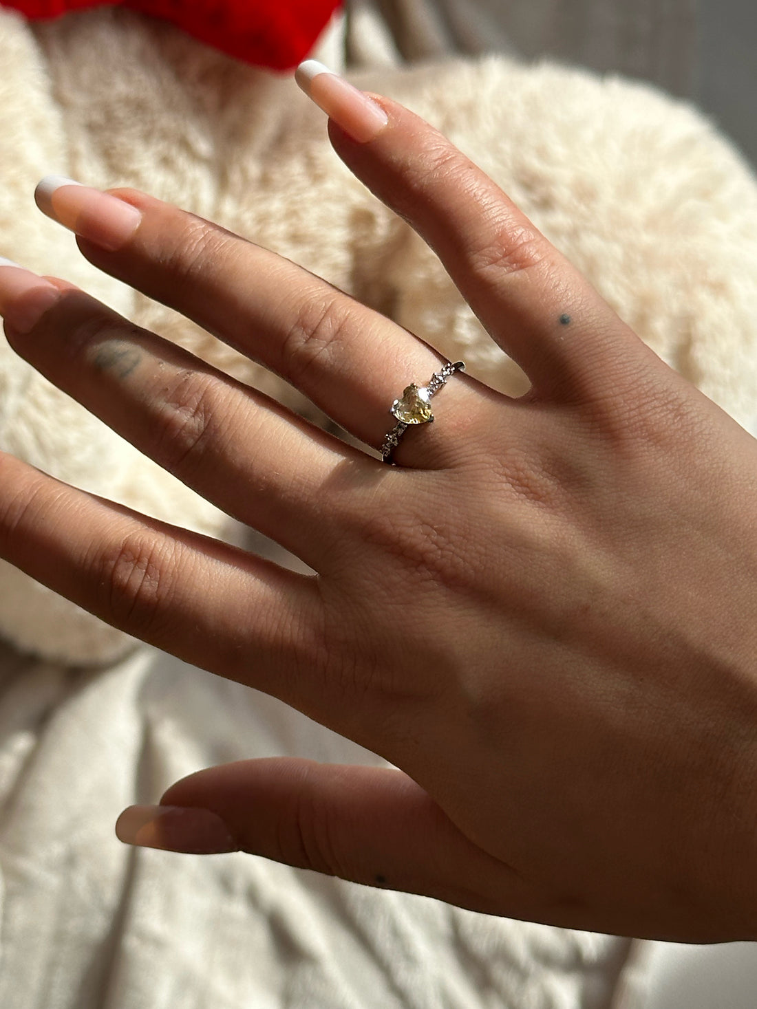 Anello con Quarzo Citrino – Regolabile