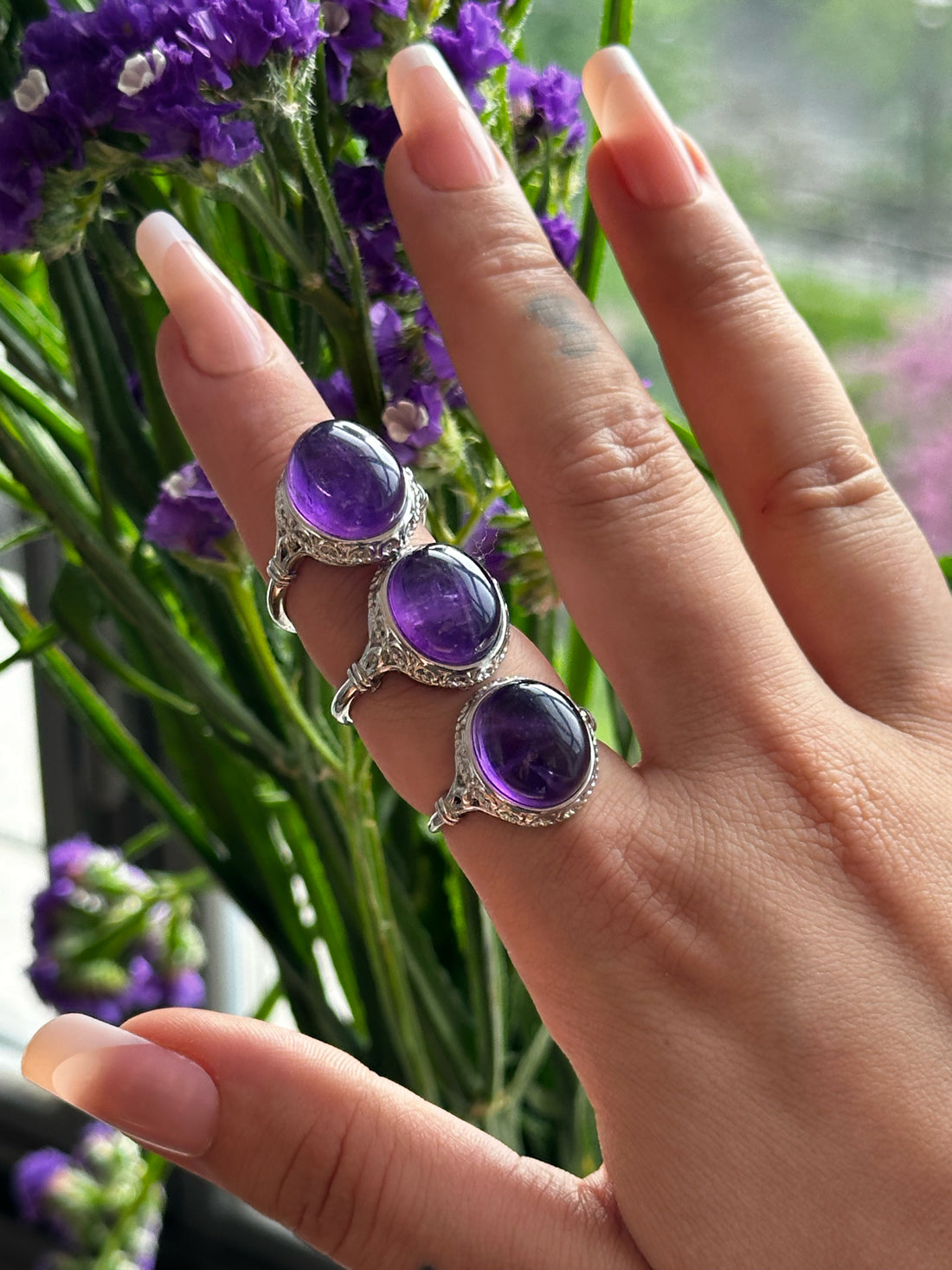 Anello con Ametista – Regolabile