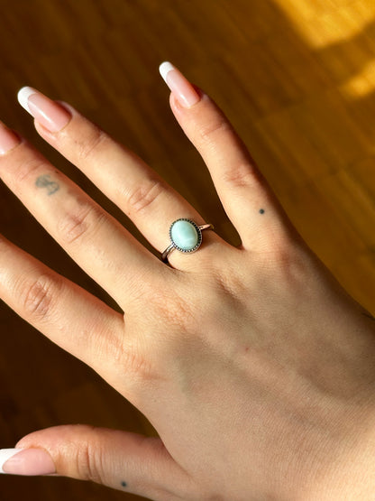 Anello con Larimar – Regolabile