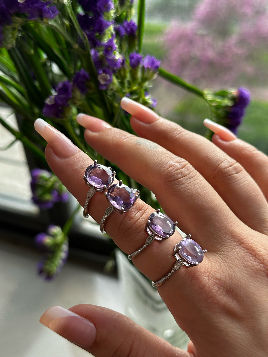 Anello con Ametista – Regolabile