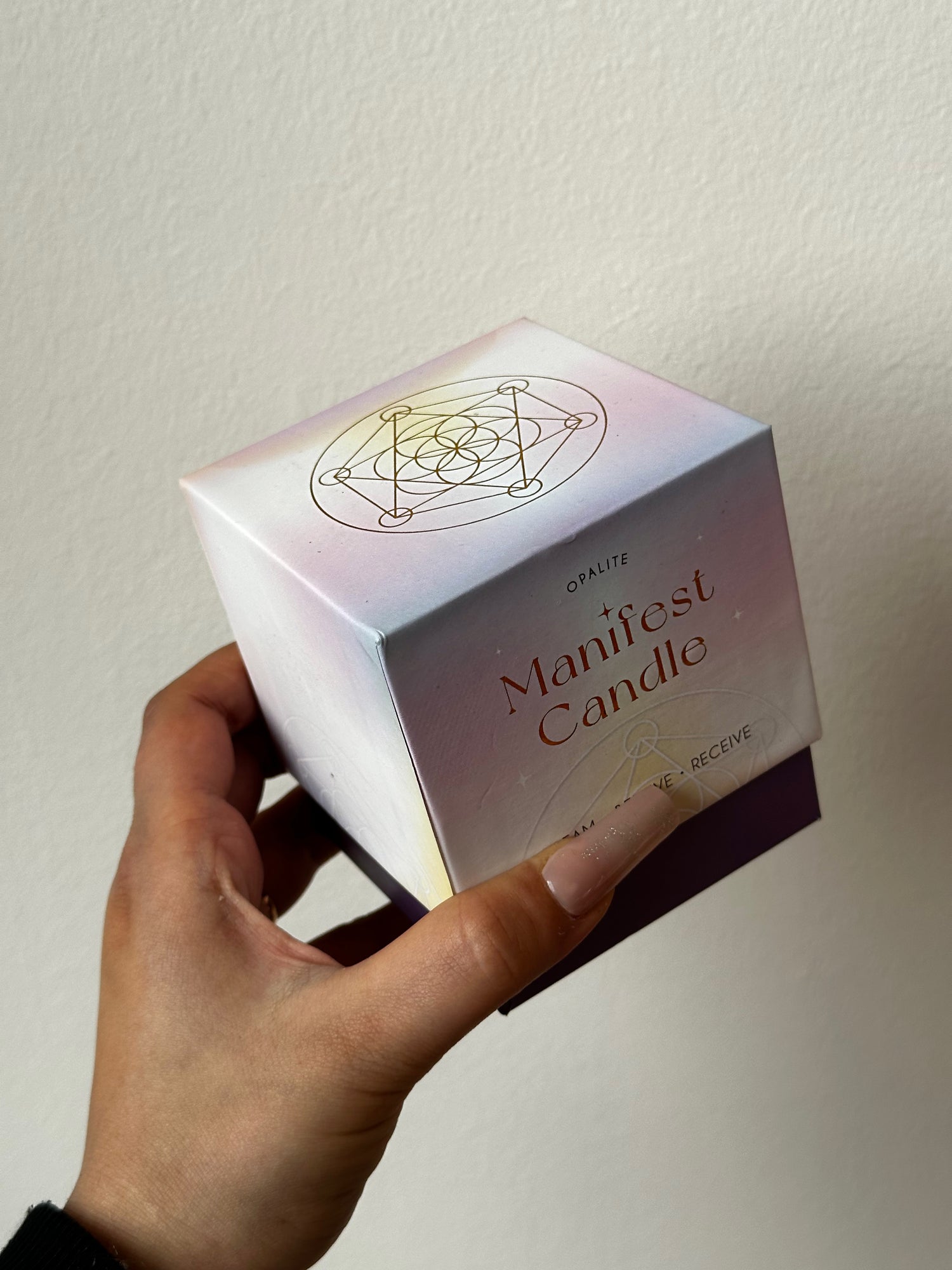 Candela Lavanda &amp; Patchouli con Cristalli di Opalite