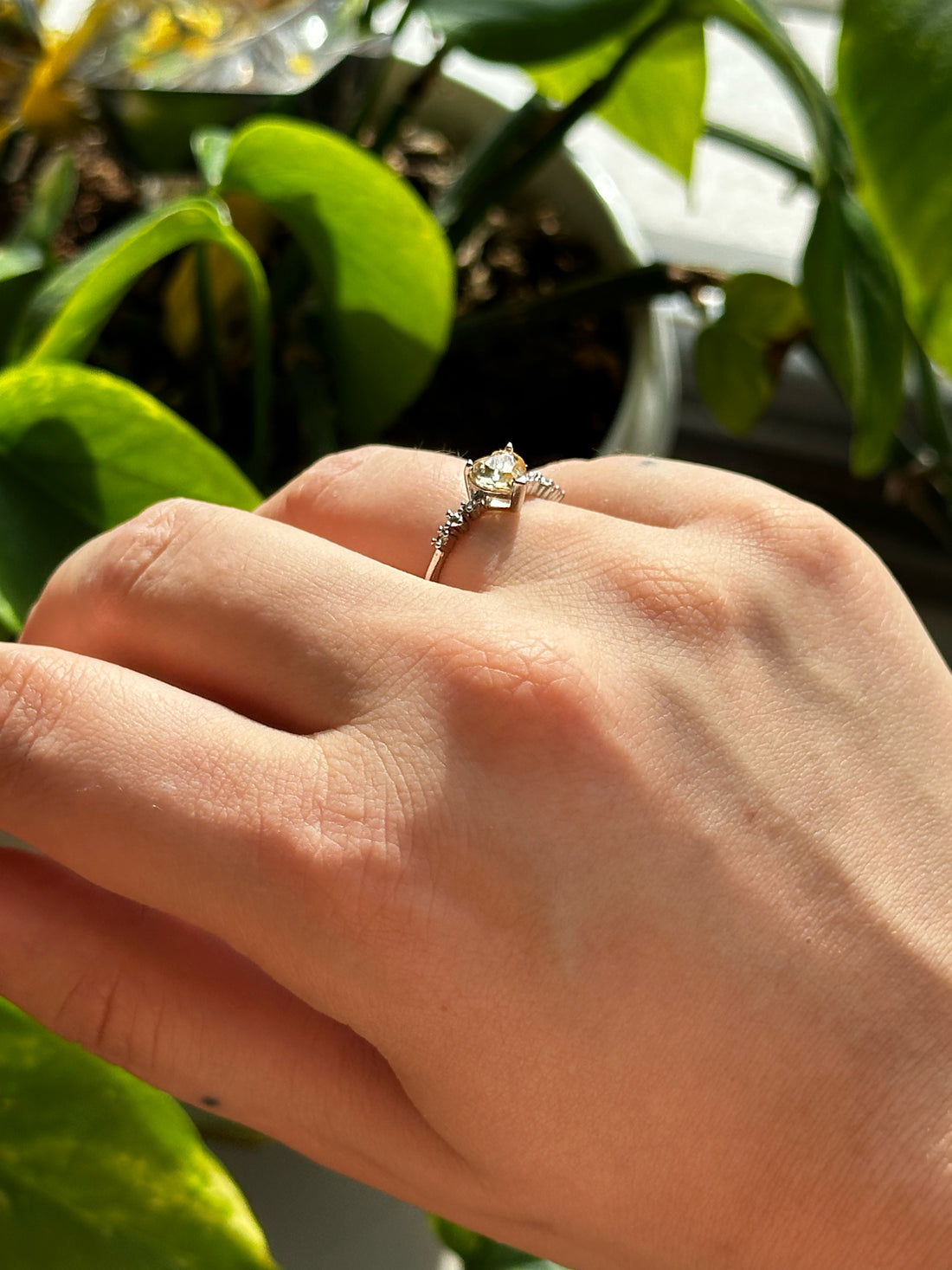 Anello con Quarzo Citrino – Regolabile