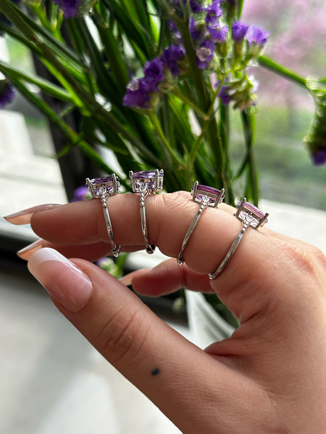 Anello con Ametista – Regolabile