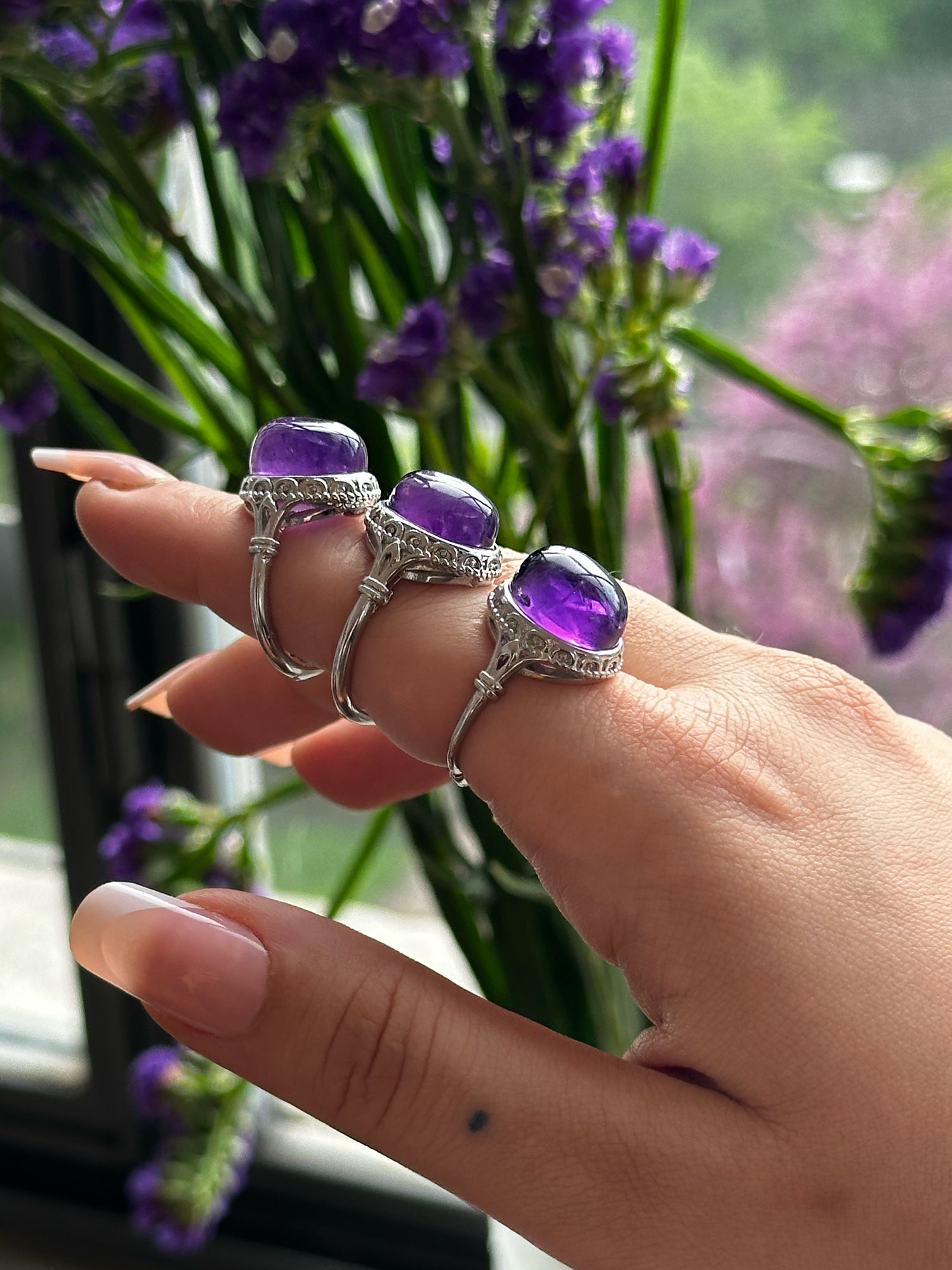 Anello con Ametista – Regolabile