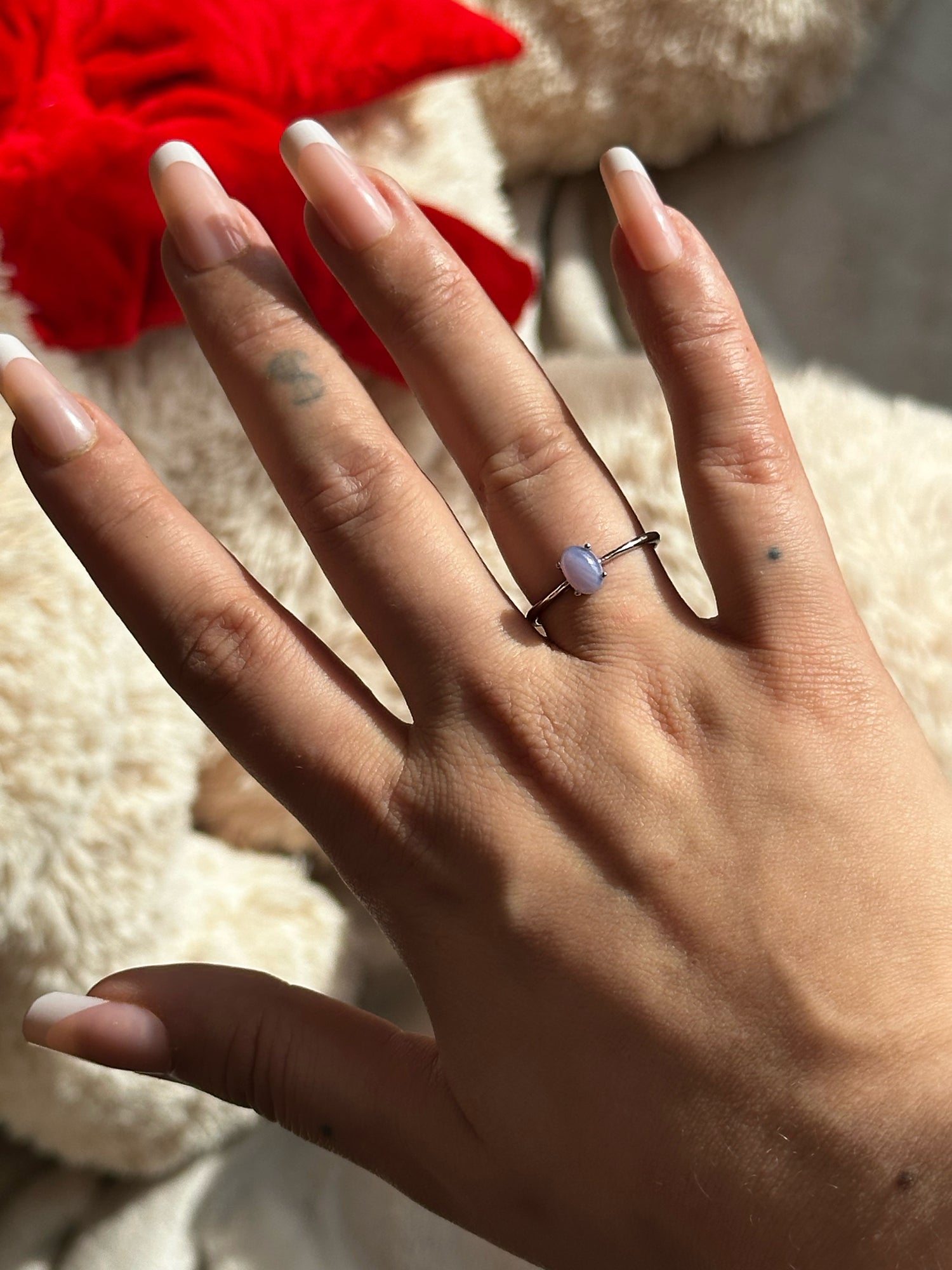 Anello con Quarzo Lavanda – Regolabile
