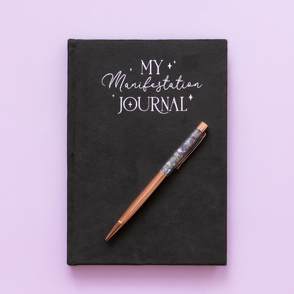 MY MANIFESTATION JOURNAL - quaderno in velluto con penna in ametista