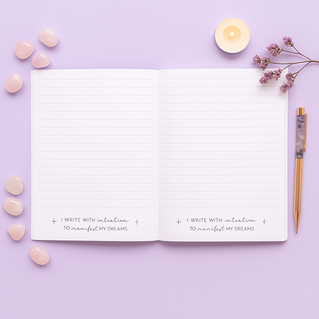 MY MANIFESTATION JOURNAL - quaderno in velluto con penna in ametista