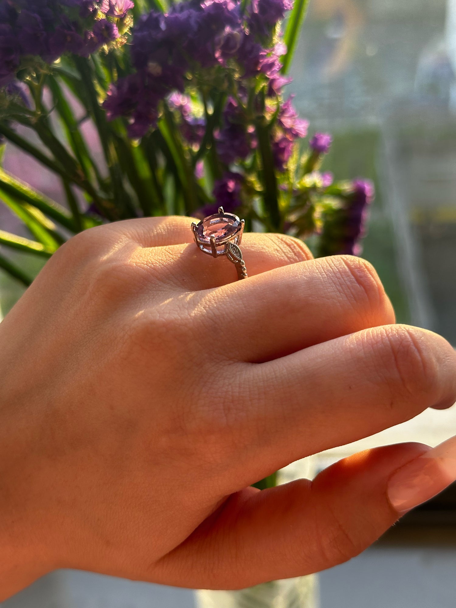 Anello con Ametista – Regolabile