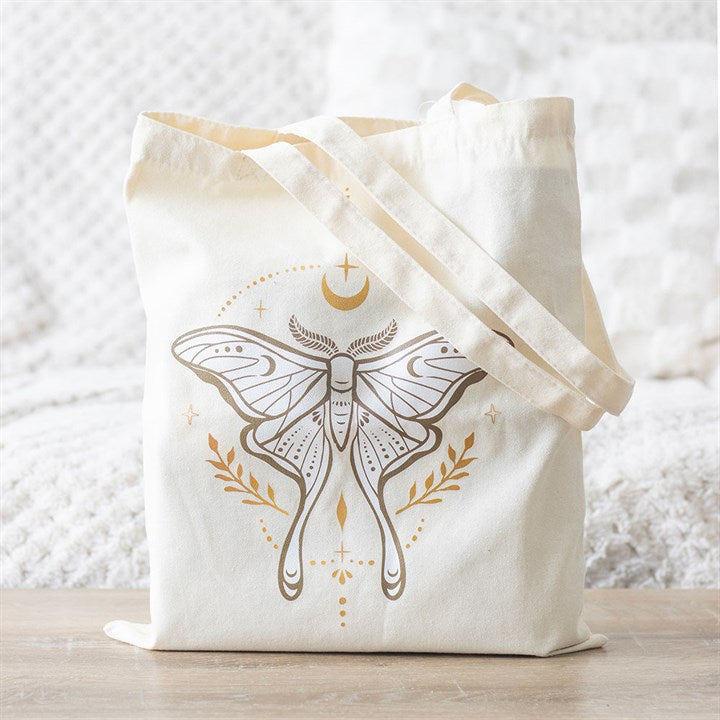 Borsa tote in policotone con motivo Luna Moth