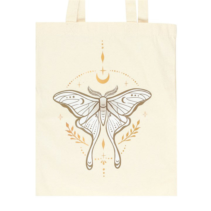 Borsa tote in policotone con motivo Luna Moth