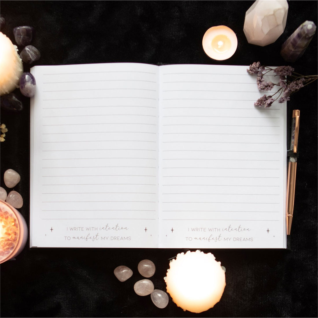My Manifestation Journal In Velluto Con Penna In Ametista