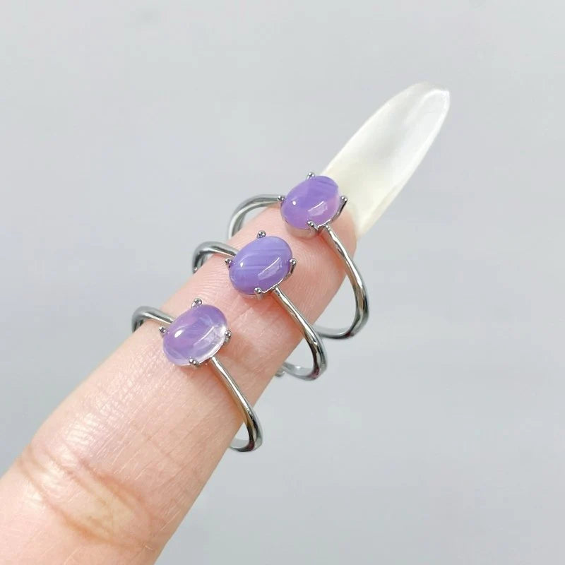 Anello con Quarzo Lavanda – Regolabile