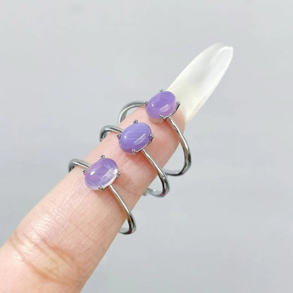 Anello con Quarzo Lavanda – Regolabile